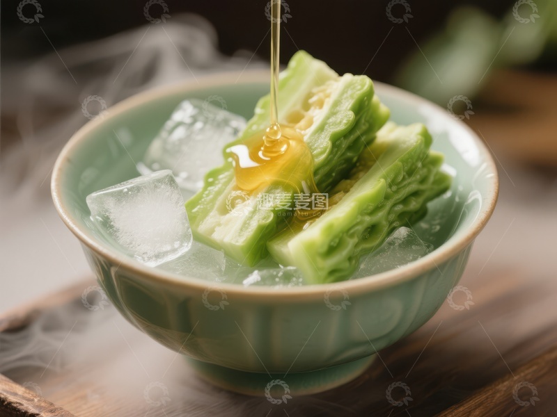 高清大图下载【趣麦麦图】苦瓜冰糖蜂蜜汤
