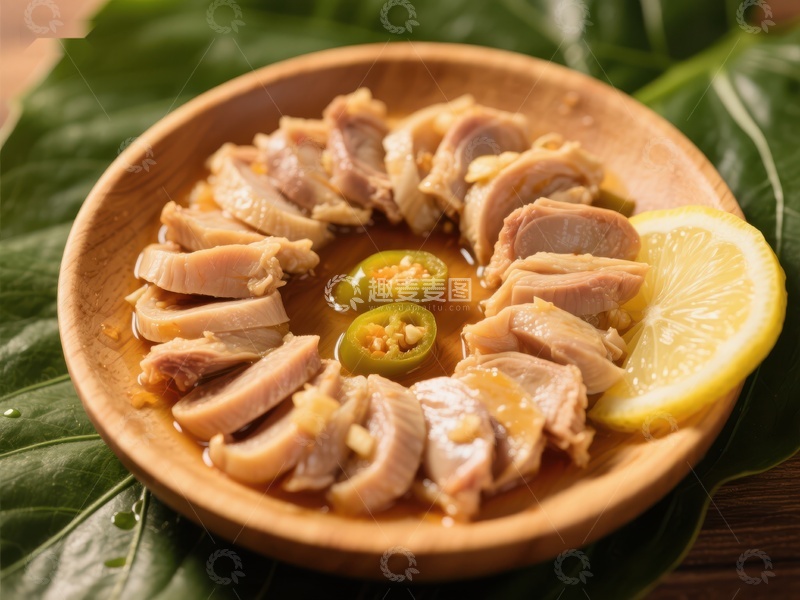 高清大图下载【趣麦麦图】柠檬辣椒拌鸭肉，清新美味