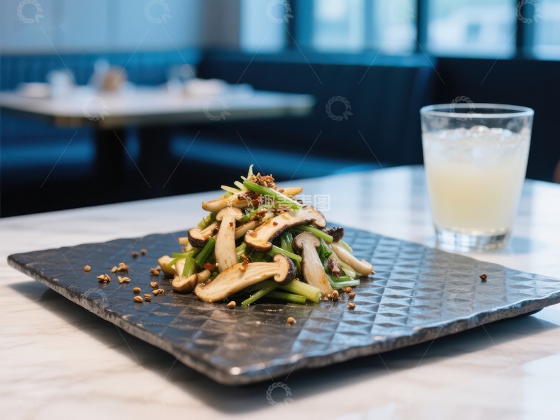 高清大图下载【趣麦麦图】精致素食拼盘与饮品