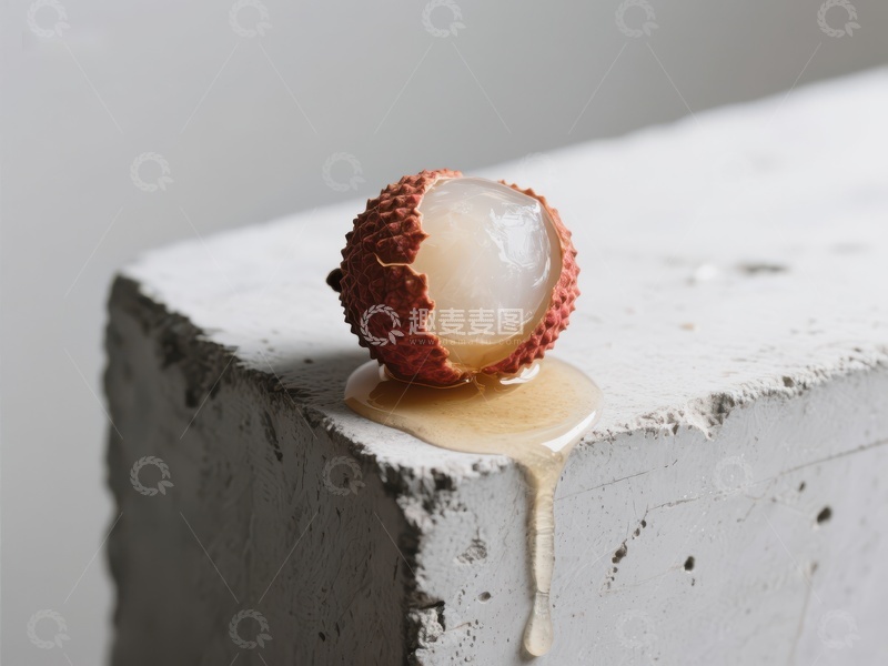 高清大图下载【趣麦麦图】荔枝半剥，果汁滴落