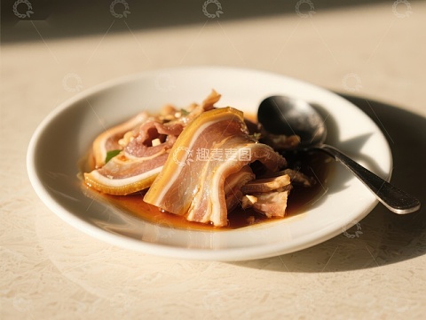白碗中的美味卤肉
