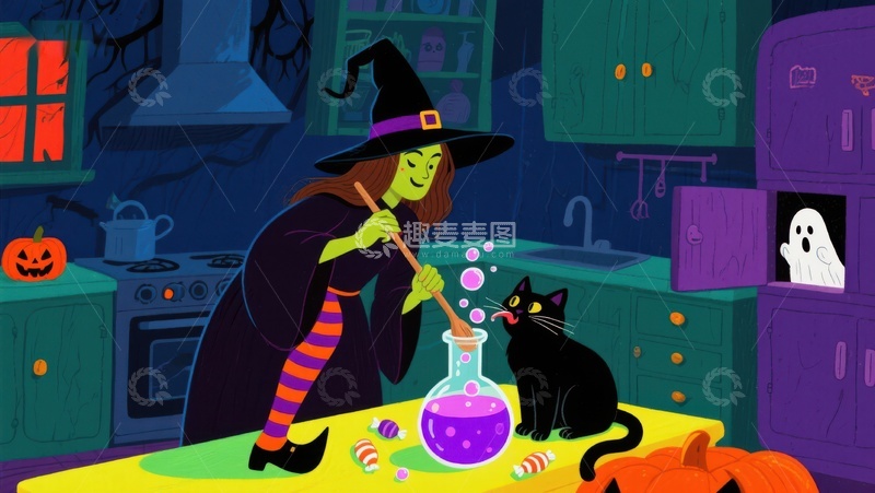 高清大图下载【趣麦麦图】女巫厨房施魔法