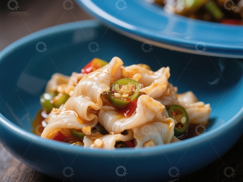 高清大图下载【趣麦麦图】鲜辣鱿鱼圈配青椒