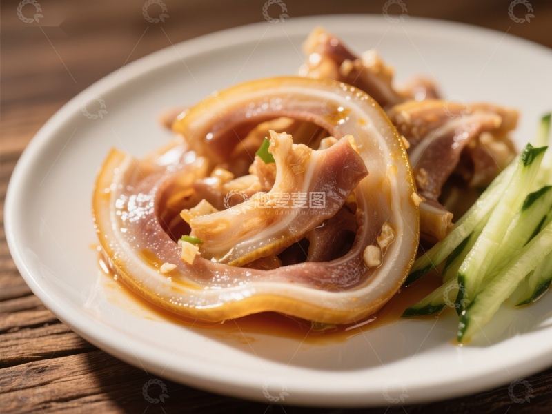高清大图下载【趣麦麦图】凉拌猪耳配黄瓜丝