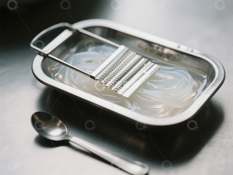 高清大图下载【趣麦麦图】不锈钢盆中的透明食材与刨丝器