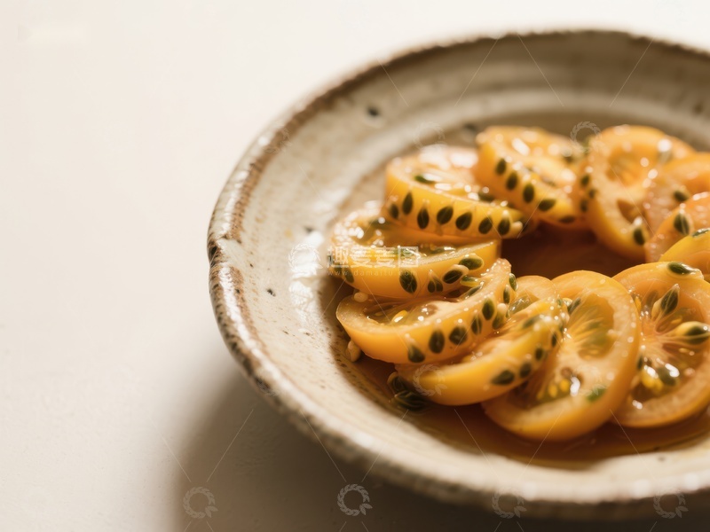 高清大图下载【趣麦麦图】切片水果置于陶瓷盘中