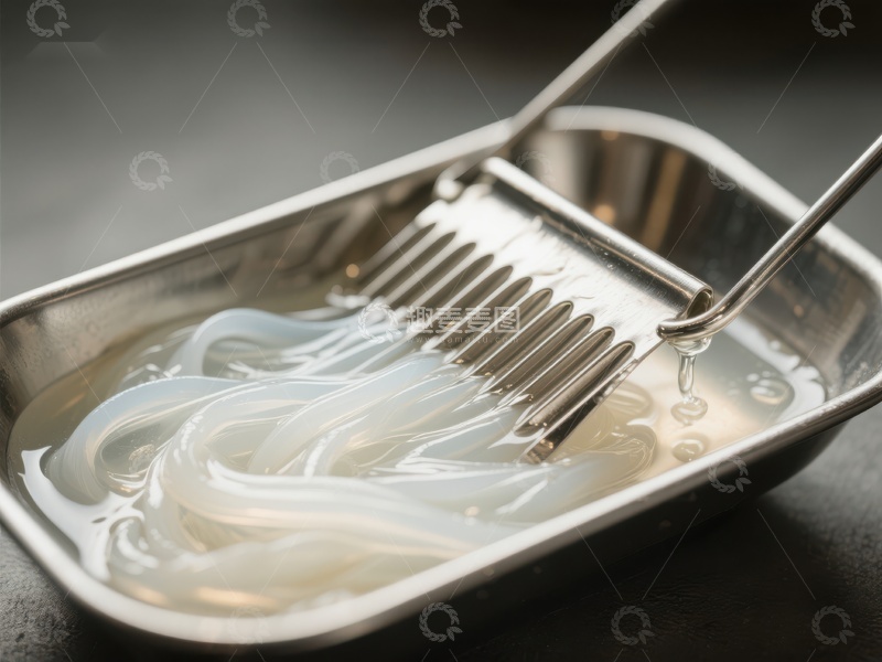 高清大图下载【趣麦麦图】透明凝胶与金属工具的特写