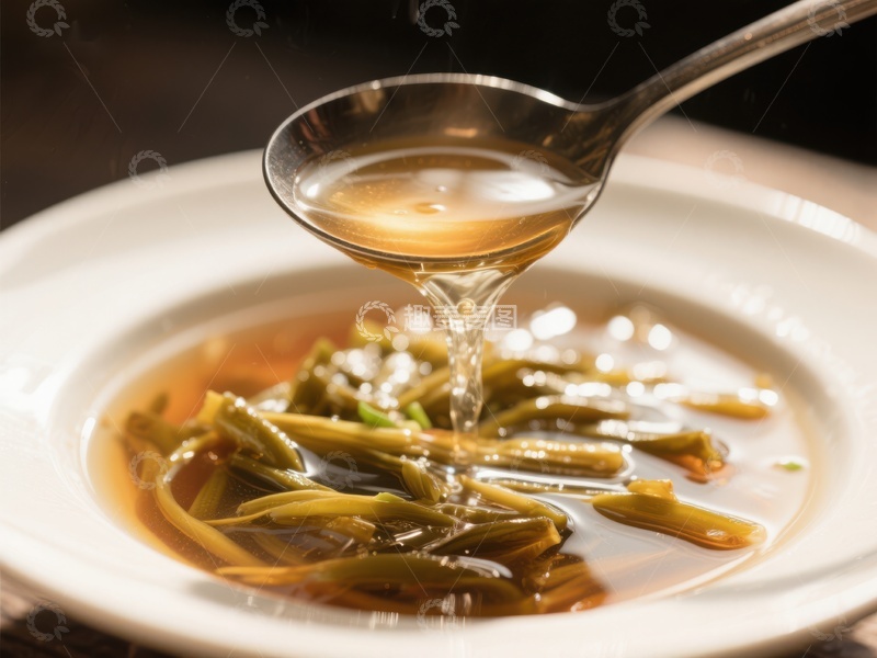 高清大图下载【趣麦麦图】-热汤浇灌蔬菜，蒸汽袅袅