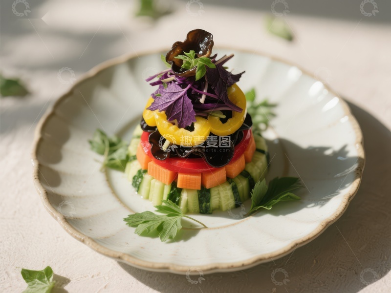 高清大图下载【趣麦麦图】色彩缤纷的蔬菜塔