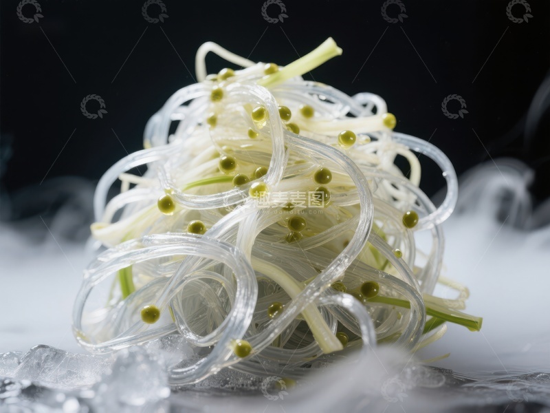 高清大图下载【趣麦麦图】冰镇透明面条与豆芽