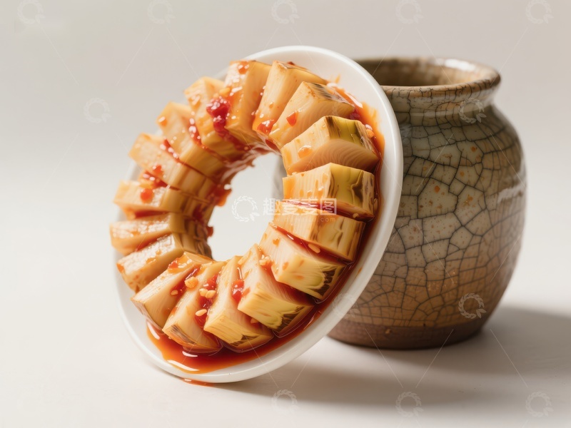 高清大图下载【趣麦麦图】腌制竹笋环状摆盘