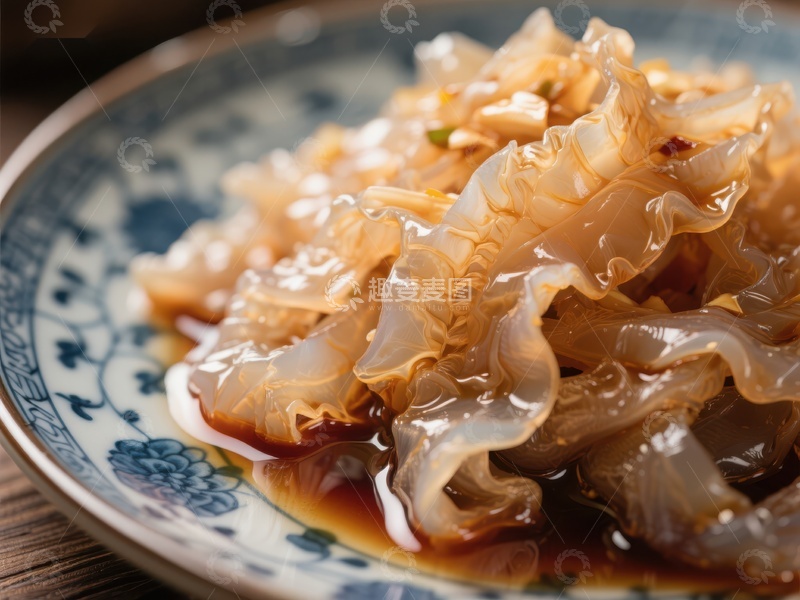 高清大图下载【趣麦麦图】凉拌海蜇，美味清爽的海鲜佳肴