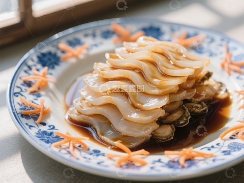 精致摆盘的海鲜凉菜