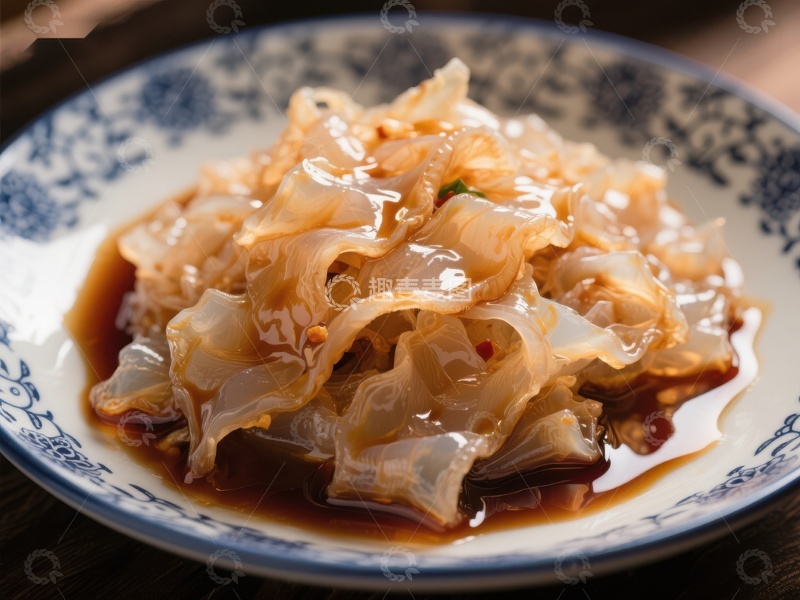 高清大图下载【趣麦麦图】凉拌海蜇，美味爽口的传统小吃