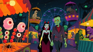 万圣节游乐园的奇幻夜