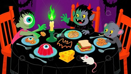 万圣节怪物餐桌派对