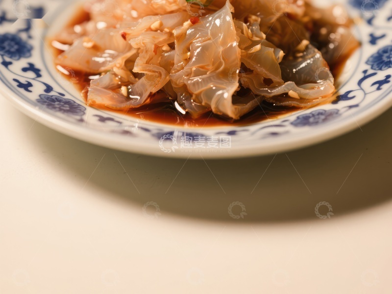 高清大图下载【趣麦麦图】凉拌海蜇配酱油调味