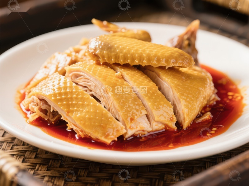 高清大图下载【趣麦麦图】红油浸润的切片鸡肉