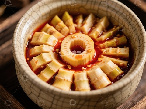 麻辣竹笋美食特写