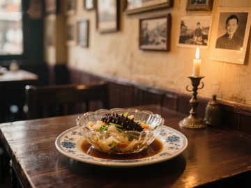 中式餐厅里的海参菜肴