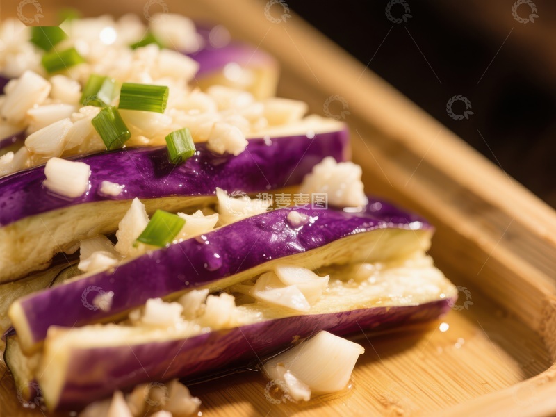 高清大图下载【趣麦麦图】蒜香茄子：美味中式菜肴