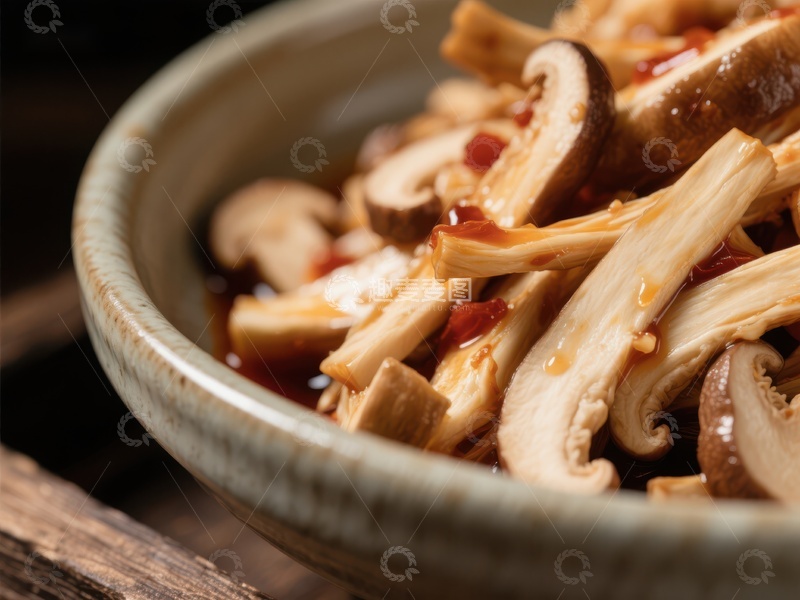 高清大图下载【趣麦麦图】香辣蘑菇炒竹笋