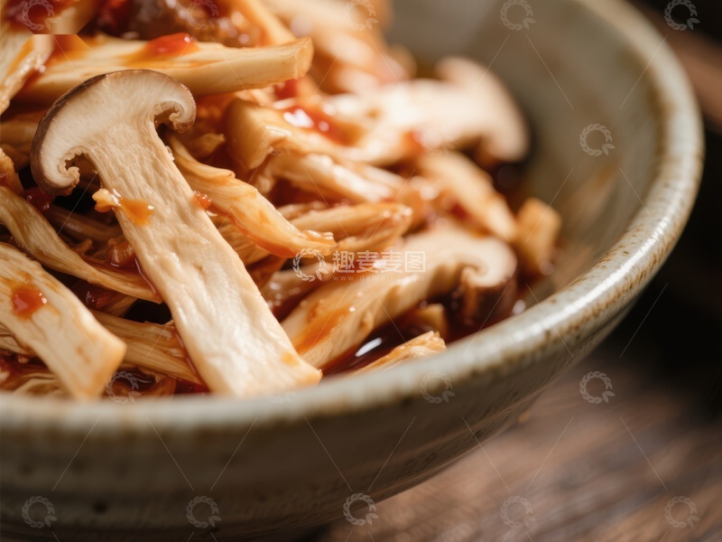 高清大图下载【趣麦麦图】美味炒蘑菇，鲜香诱人