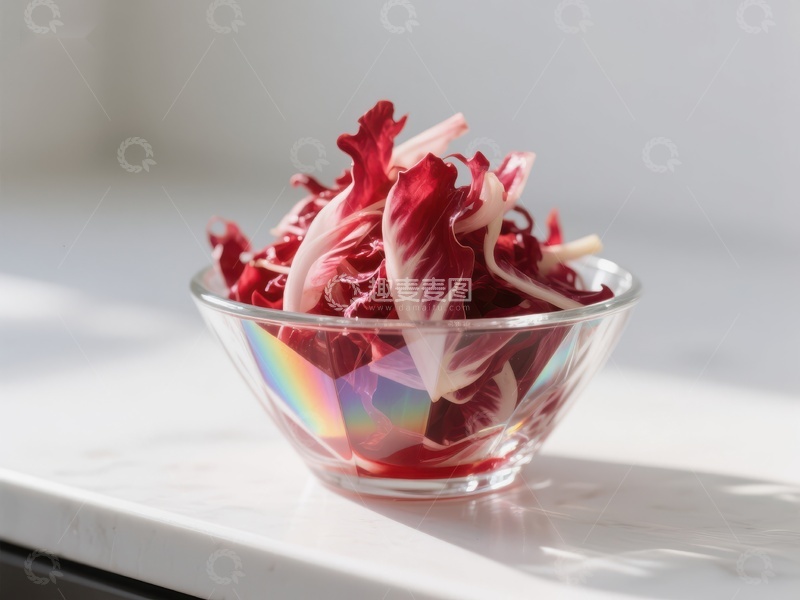 高清大图下载【趣麦麦图】玻璃碗中的红菊苣