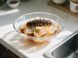 海参拌凉粉，清新美味的家常菜