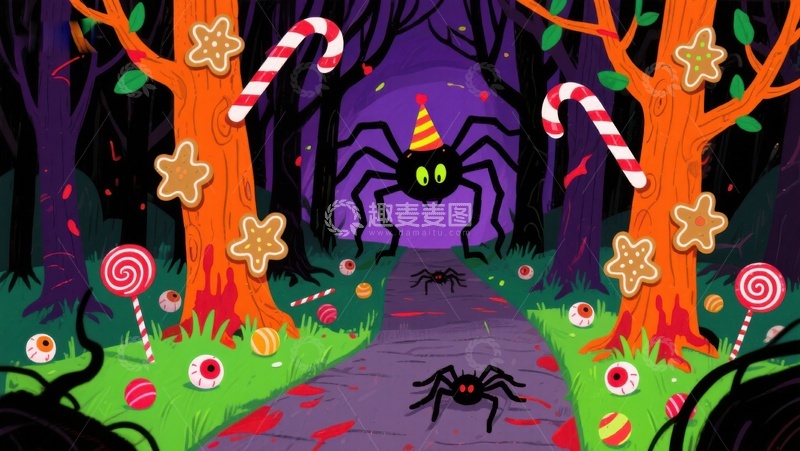 高清大图下载【趣麦麦图】糖果森林中的万圣节奇遇