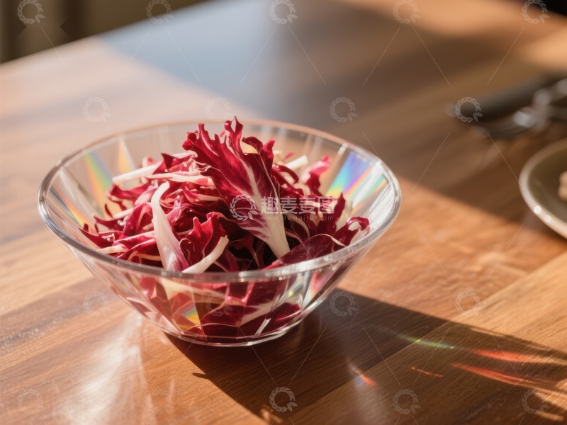 高清大图下载【趣麦麦图】玻璃碗中的红色生菜