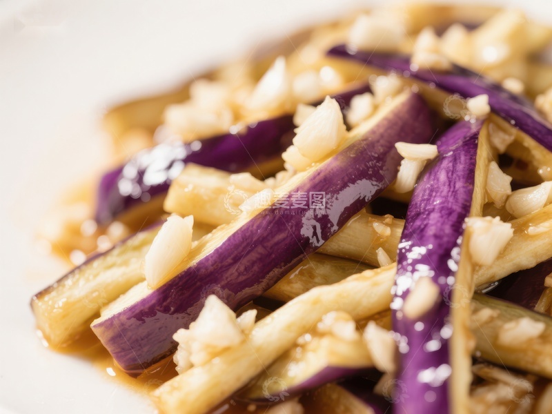 高清大图下载【趣麦麦图】蒜香茄子美食特写