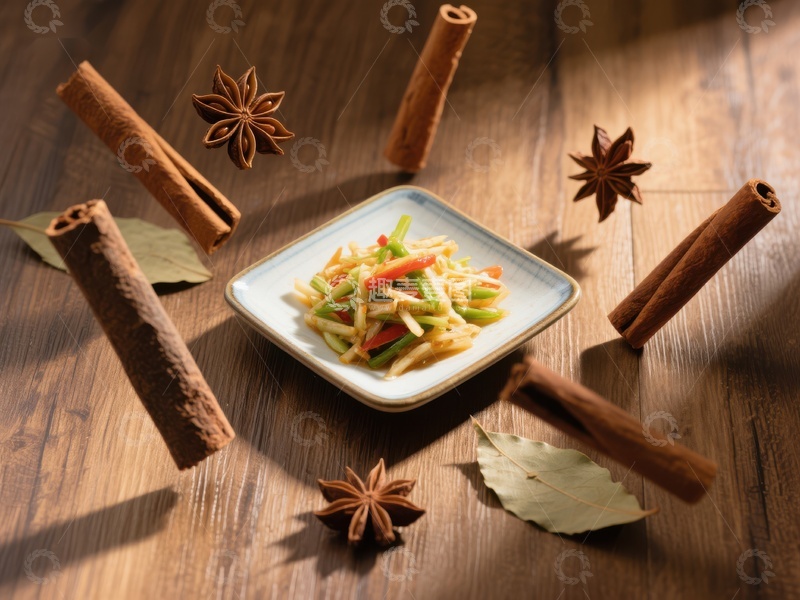 高清大图下载【趣麦麦图】香料与炒菜的美味组合