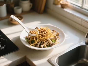 厨房窗边的美味炒面