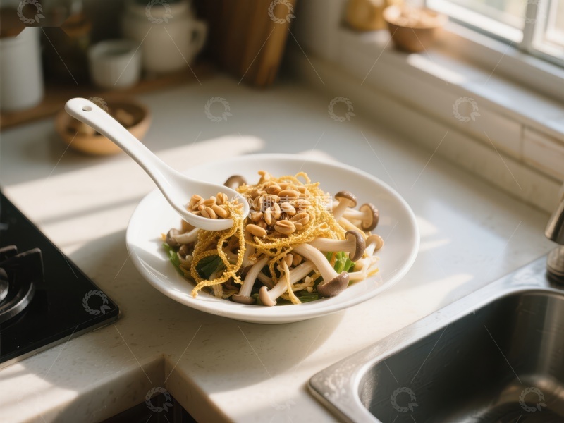 高清大图下载【趣麦麦图】厨房窗边的美味炒面