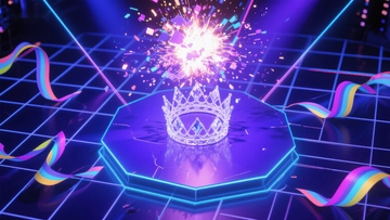 皇冠闪耀霓虹光效