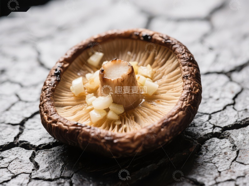 高清大图下载【趣麦麦图】切片蘑菇配蒜粒