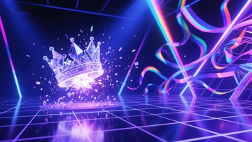 霓虹灯下的皇冠闪耀