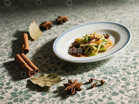香料点缀的清爽蔬菜沙拉