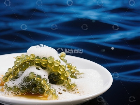 海葡萄与泡沫的静谧组合