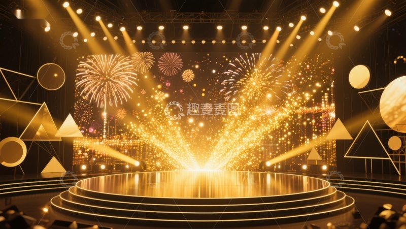 高清大图下载【趣麦麦图】璀璨舞台烟花绽放