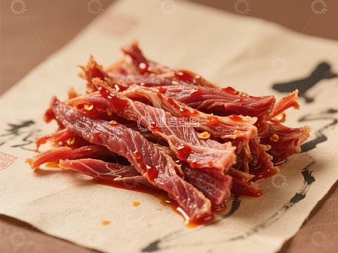 麻辣牛肉干特写