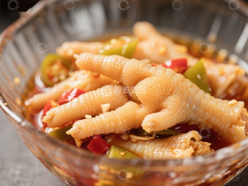 高清大图下载【趣麦麦图】香辣泡椒凤爪，美味可口