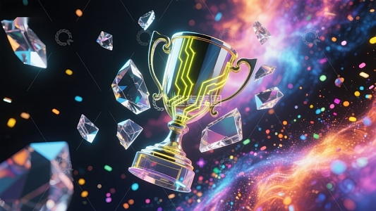 璀璨奖杯与晶莹钻石
