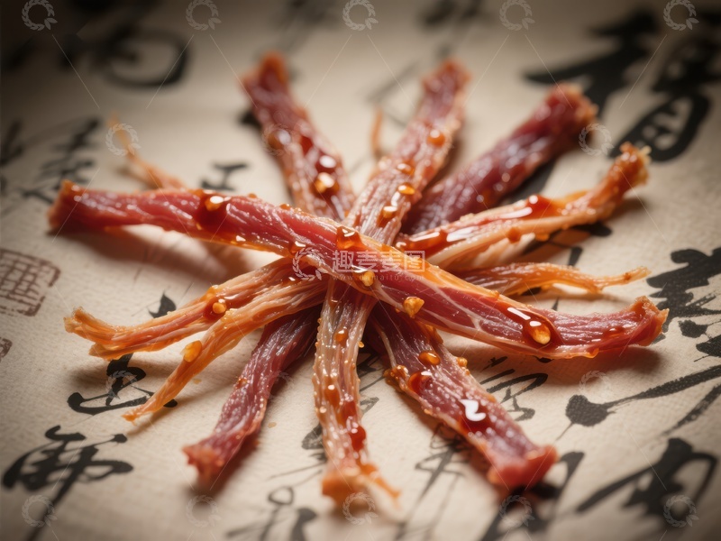 高清大图下载【趣麦麦图】麻辣牛肉干创意摆盘