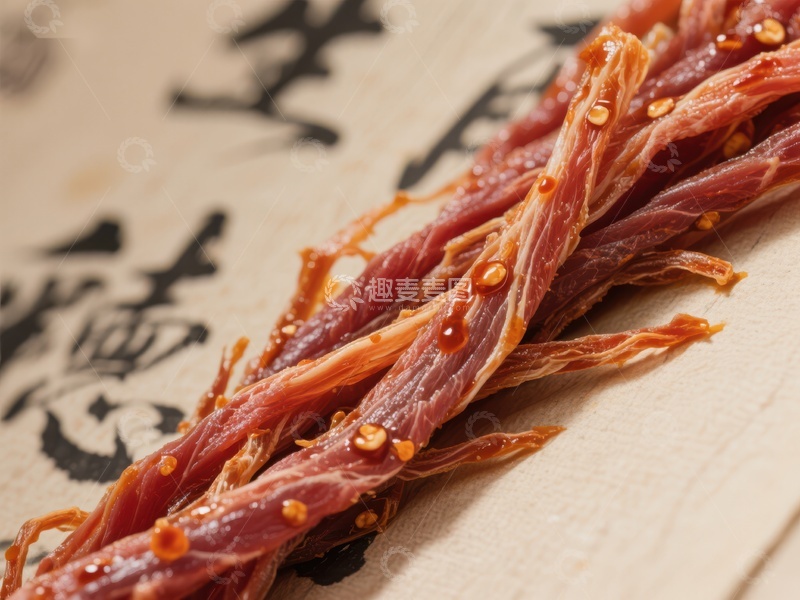 高清大图下载【趣麦麦图】麻辣牛肉干特写