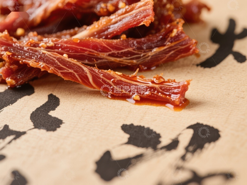 高清大图下载【趣麦麦图】-香辣风干肉片特写
