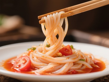 筷子夹起的美味凉粉