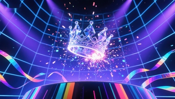 霓虹皇冠：未来科技感舞台背景