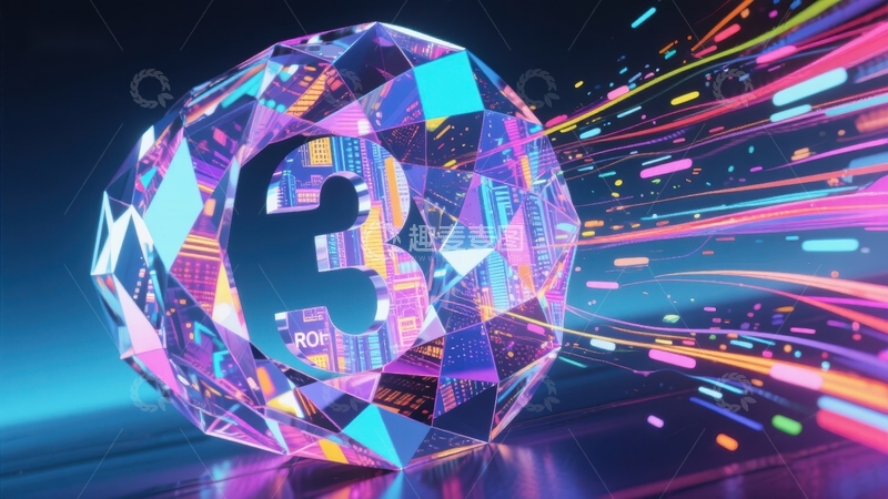 高清大图下载【趣麦麦图】未来科技货币符号的炫彩表现